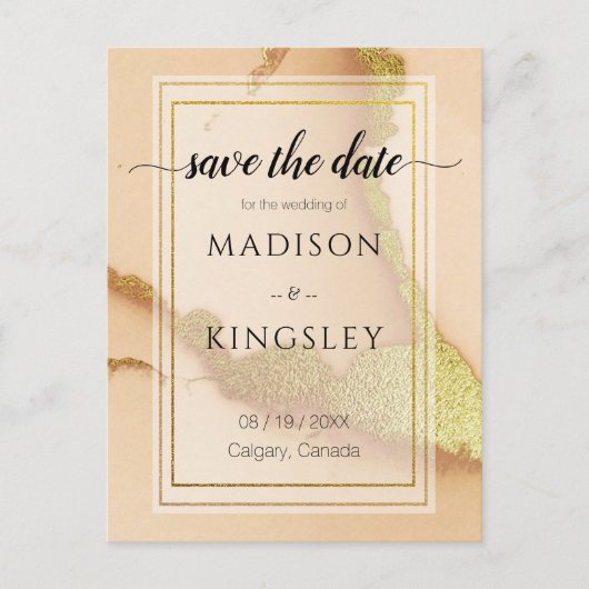 Moderne Korallen Abstrakt 💡 unikale Ölhochzeit Postkarte (Vorderseite)