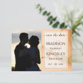 Moderne Korallen Abstrakt 💡 unikale Ölhochzeit Save The Date (Stehend Vorderseite)