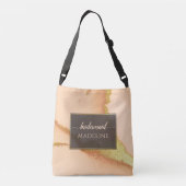 Moderne Korallen Abstrakt 💡 unikale Ölhochzeit Tragetaschen Mit Langen Trägern (Rückseite)