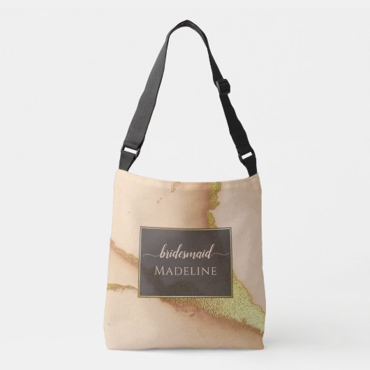 Moderne Korallen Abstrakt 💡 unikale Ölhochzeit Tragetaschen Mit Langen Trägern (Vorderseite)