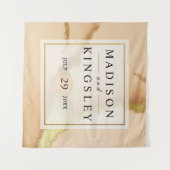 Moderne Korallen Abstrakt 🌸 unikale Ölhochzeit Wandteppich (Vorderseite (Horizontal))