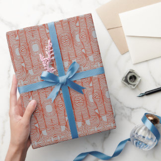 Moderne Korallen Abstrakte Muster im Mitteljahrhun Geschenkpapier