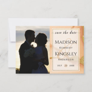 Moderne Korallen-Abstraktion 💡 Tinten-Öl-Hochzeit Save The Date