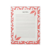 Moderne Korallen Botanische Notizblock (Rotiert)