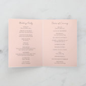 Moderne Korallen-Küsten-Chic Elegante Hochzeit Programm (Innenseite)