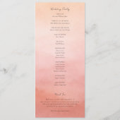Moderne Korallen-Küsten-Chic-Elegante Hochzeit Programm (Rückseite)