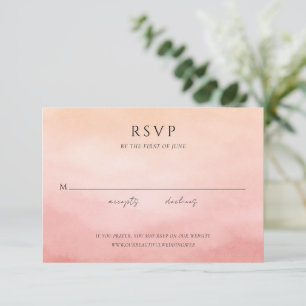 Moderne Korallen-Küsten-Chic-Elegante Hochzeit RSVP Karte