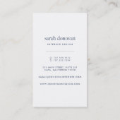 Moderne Korallen- und Seestreifen Visitenkarte (Rückseite)