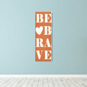 Moderne Korallen und Weiß mutig sein mit Herz Leinwanddruck (Insitu (Holzboden))