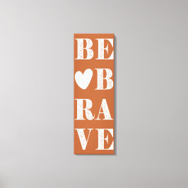 Moderne Korallen und Weiß mutig sein mit Herz Leinwanddruck