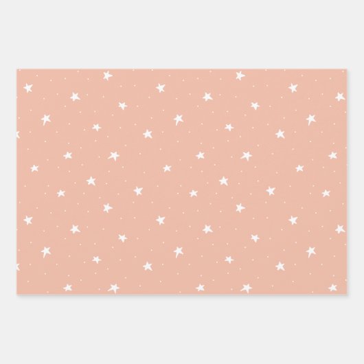 Moderne Korallenfarbe F1B9A3 Geschenkpapier Set (Vorderseite 3)