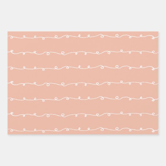 Moderne Korallenfarbe F1B9A3 Geschenkpapier Set (Vorderseite 2)