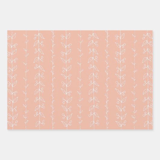 Moderne Korallenfarbe F1B9A3 Geschenkpapier Set (Vorderseite)