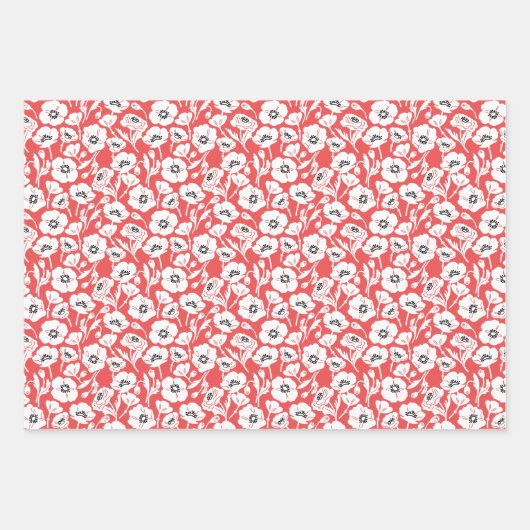 Moderne Korallenflora Geschenkpapier Set (Vorderseite 2)