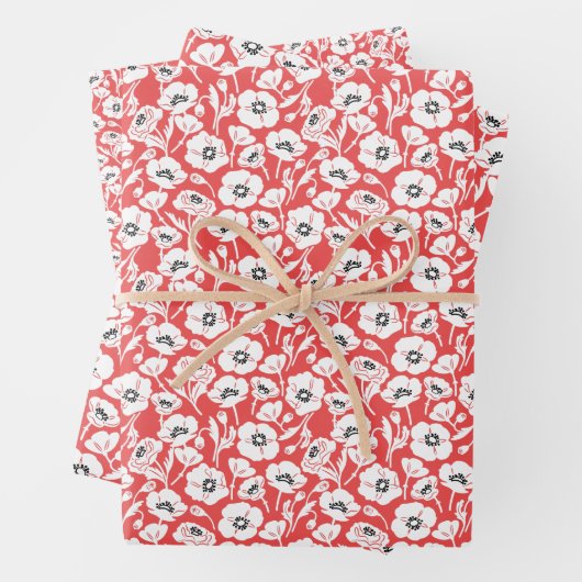 Moderne Korallenflora Geschenkpapier Set (Beispiel)