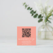 Moderne Korallenhochzeit mit QR-Code Begleitkarte (Stehend Vorderseite)