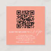 Moderne Korallenhochzeit mit QR-Code Begleitkarte (Vorderseite)