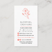 Moderne korallenminimalistische Fotos qr Visitenkarte (Vorderseite)