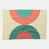 Moderne Korallenminze aus dem Mittelalter Geschirrtuch (Horizontal)