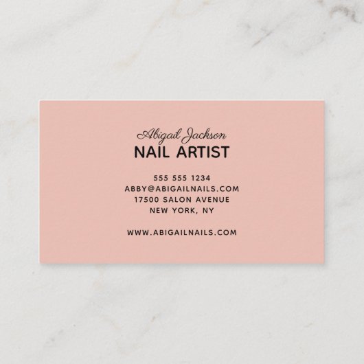 Moderne Korallennadel-Rose nach dem Motto "Name" Visitenkarte (Rückseite)