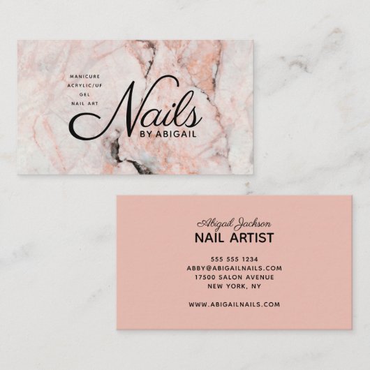 Moderne Korallennadel-Rose nach dem Motto "Name" Visitenkarte (Vorne/Hinten)