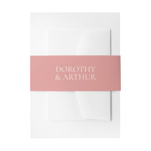 Moderne Korallenrosa elegante Hochzeit Einladungsbanderole