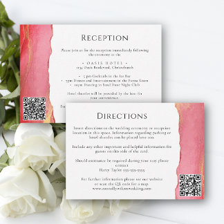 Moderne korallenrosa Hochzeitskarte RSVP Karte