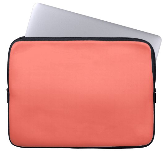 Moderne Korallenrosa Schlicht Solid Color Laptopschutzhülle (Vorderseite)