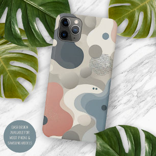 Moderne Korallenrote Beige Graue Blaue Kunst Muste Case-Mate iPhone Hülle