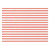 Moderne korallenrote breite Streifen-Tischdecke Tischdecke (Vorderseite (Horizontal))