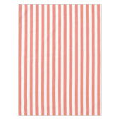 Moderne korallenrote breite Streifen-Tischdecke Tischdecke (Vorderseite)