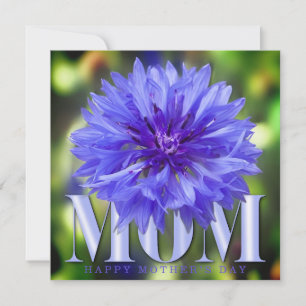 Moderne Kornblumen Elegante Blaue Muttertags-Karte Dankeskarte