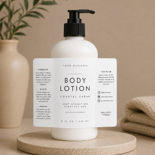 Moderne Körperlotion 240ml Flaschenetikett Schaumweinetikett