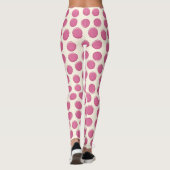 Moderne kosmische Latte White Polka Dot Muster Leggings (Rückseite)