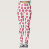Moderne kosmische Latte White Polka Dot Muster Leggings (Vorderseite)