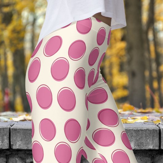 Moderne kosmische Latte White Polka Dot Muster Leggings