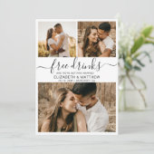 Moderne kostenlose Getränke Script Foto Collage We Save The Date (Stehend Vorderseite)