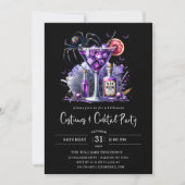 Moderne Kostüme und Cocktail-Halloween-Party Einladung (Vorderseite)