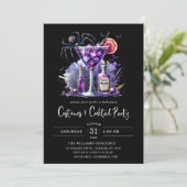 Moderne Kostüme und Cocktail-Halloween-Party Einladung (Stehend Vorderseite)