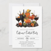 Moderne Kostüme und Cocktail-Halloween-Party Einladung (Vorderseite)