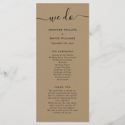 Moderne Kraft, die wir Hochzeit machen Programm (Vorderseite)