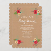Moderne Kraft Floral Baby Dusche einladen Einladung (Vorne/Hinten)