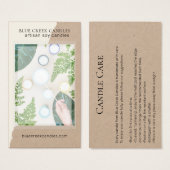 Moderne Kraft Foto Candle Care Card (Vorne & Hinten)