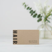 Moderne Kraft Hair Stylist Business Card Visitenkarte (Stehend Vorderseite)