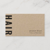 Moderne Kraft Hair Stylist Business Card Visitenkarte (Vorderseite)