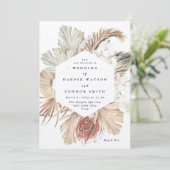 Moderne Kraft Pampas Grass Floral Tropischer Jungl Einladung (Stehend Vorderseite)