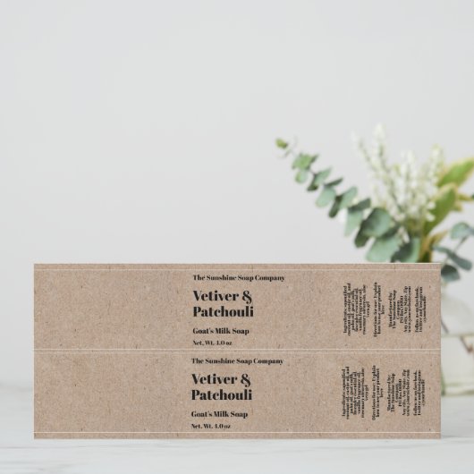 Moderne Kraft Paper Style Soap Bauch Band 2" x 9" Einladung (Stehend Vorderseite)