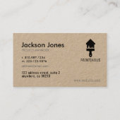 Moderne Kraft + Schwarze Zuhause-Malerpinsel Visitenkarte (Rückseite)