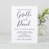 Moderne Kraft Script Hochzeitseinladung Einladung (Stehend Vorderseite)