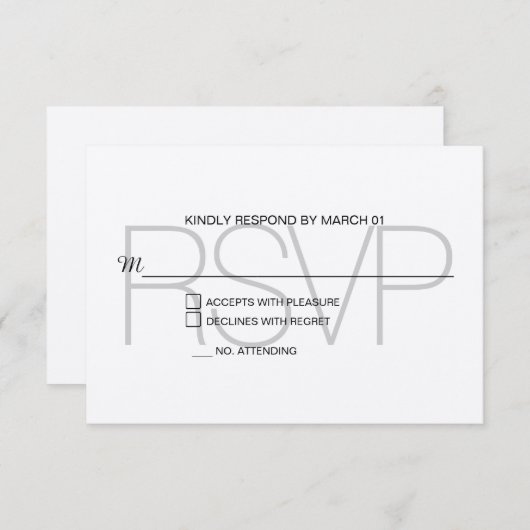 Moderne Kraft UAWG Wedding Response RSVP Karte (Vorne/Hinten)